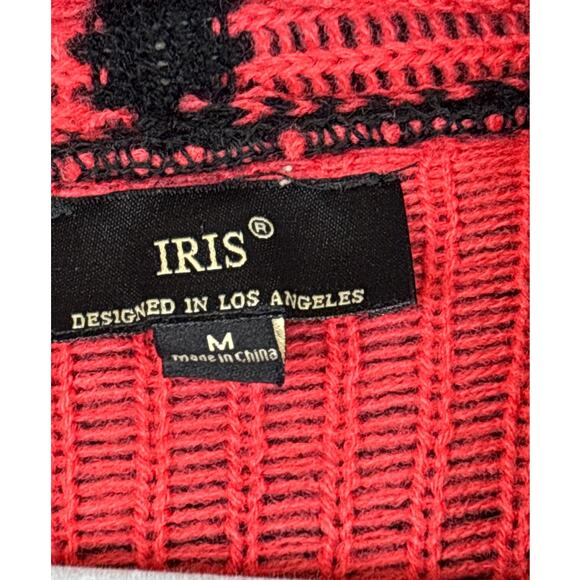 Iris Women’s M Black Orange Boho Long Sleeve Fringe Cardigan Sweater Soft Cozy - Picture 4 of 6